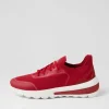D Spherica Actif A Dark Red Knit Sneakers