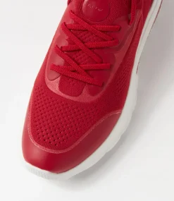 D Spherica Actif A Dark Red Knit Sneakers