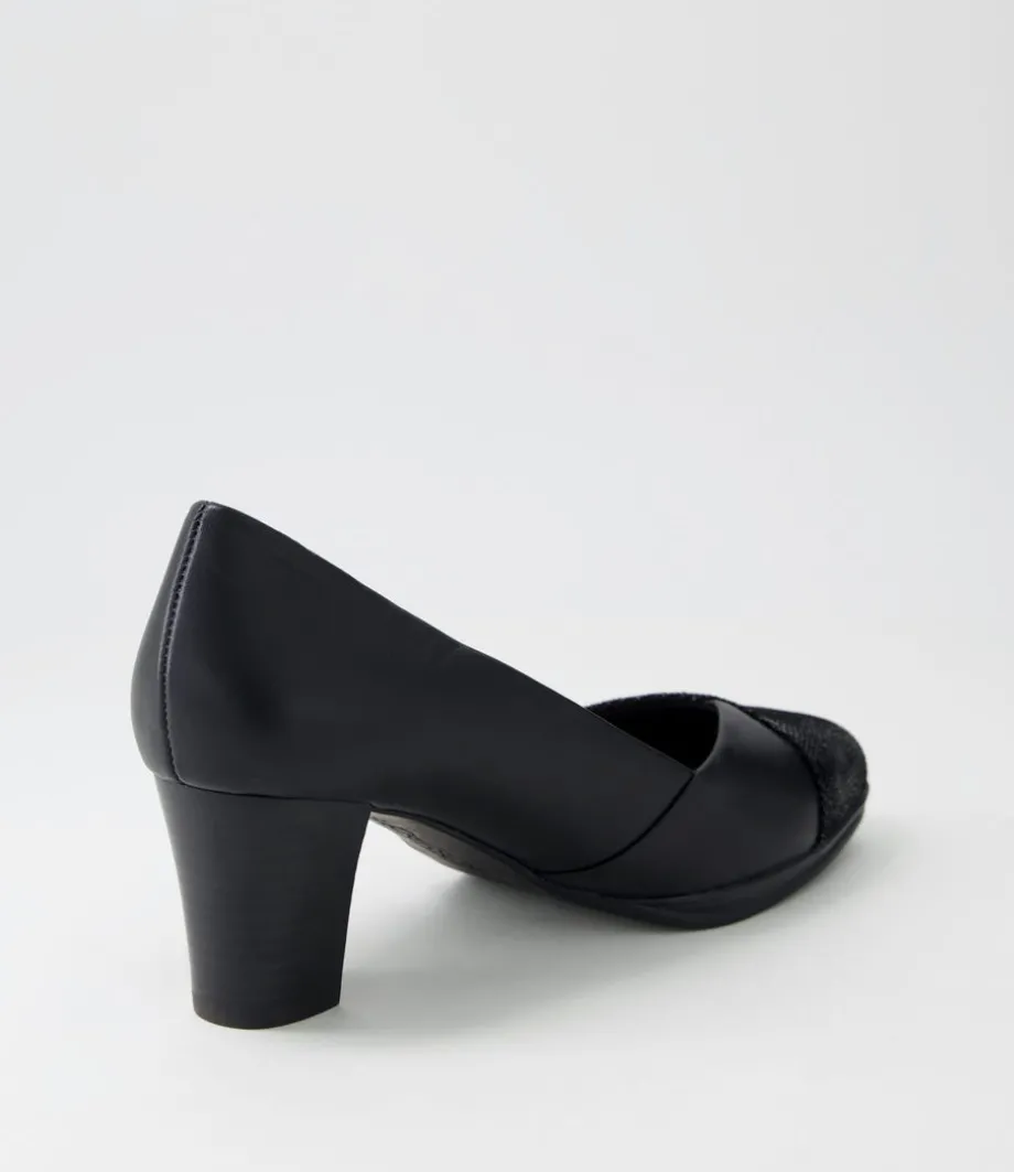 Denzil2 Black Scale Suede Leather Heels