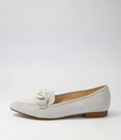 Diego Light Grey Leather Loafers
