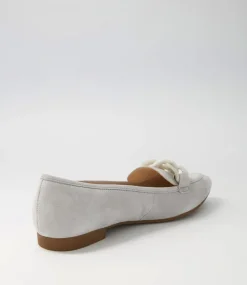 Diego Light Grey Leather Loafers