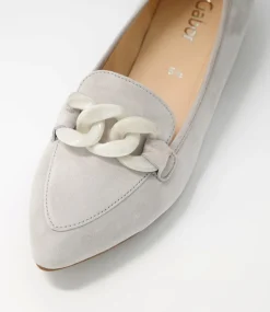 Diego Light Grey Leather Loafers