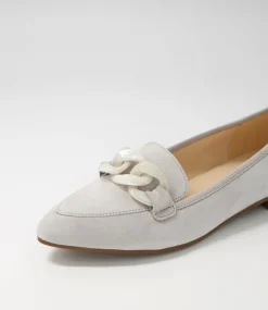 Diego Light Grey Leather Loafers