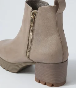 Dinis Ash Leather Ankle Boots