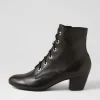 Durban Black Leather Lace Up Boots