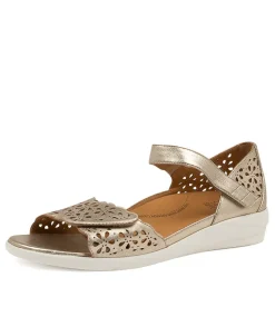 Dusty W Pale Gold Leather