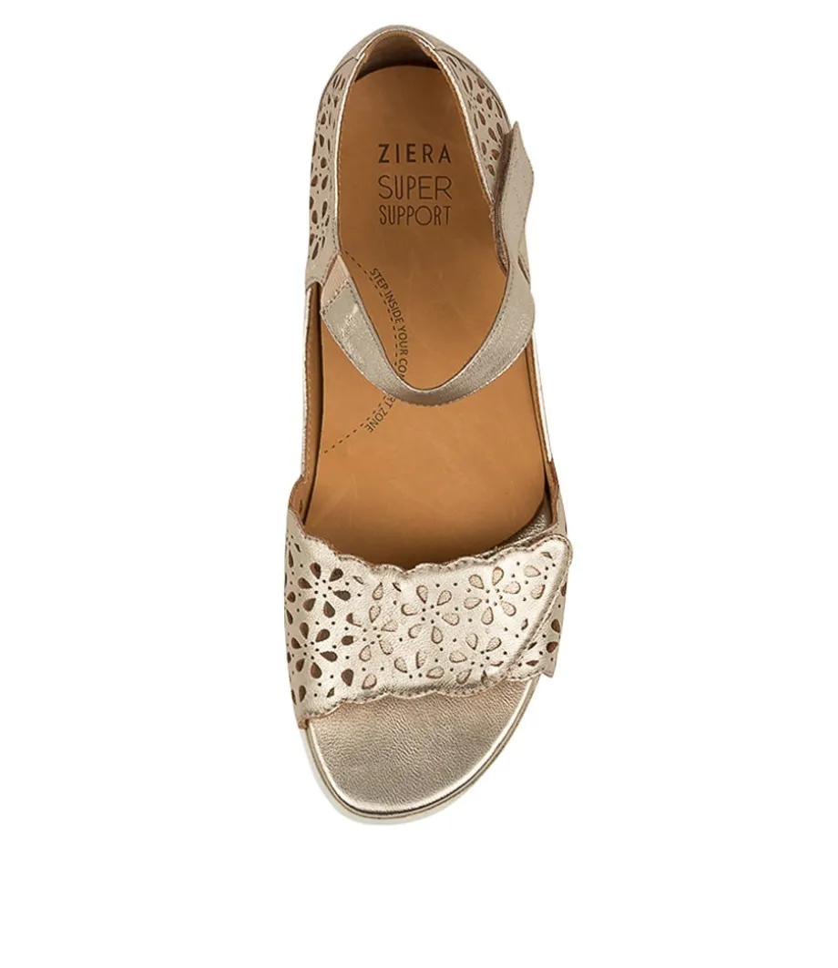 Dusty W Pale Gold Leather
