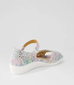Dusty W Pastel Metal Leather Sandals