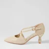 Electrik Pale Gold Sparkle Fabric Heels