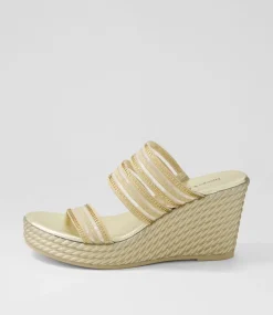 Enrica Gold Vinylite Sandals