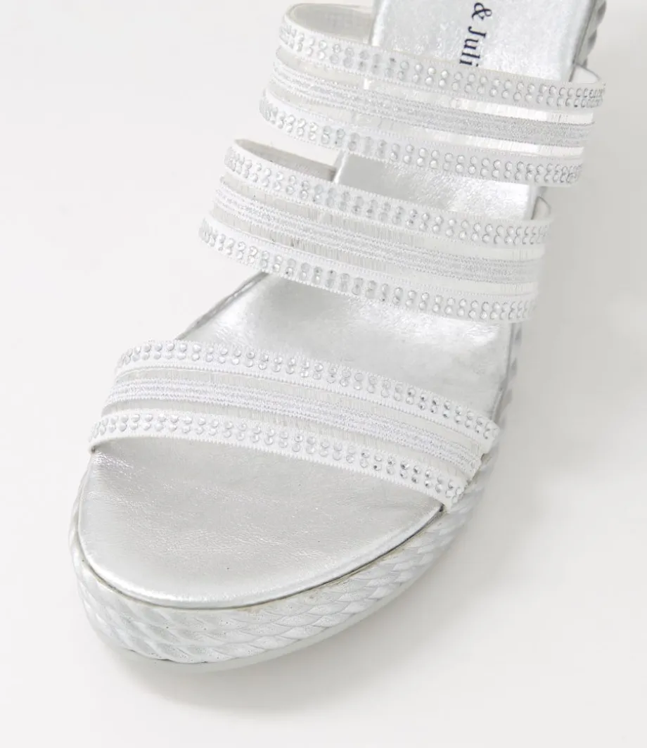 Enrica Silver Vinylite Sandals