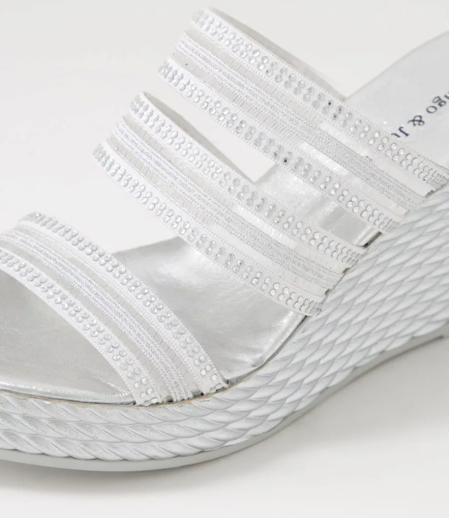 Enrica Silver Vinylite Sandals