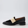 Ering Black Gold Patent Suede Loafers