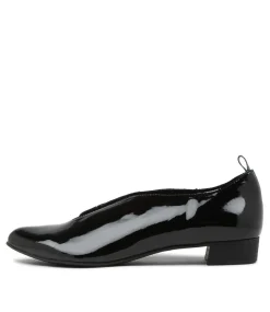 Esker Black Patent Leather Flat Shoes