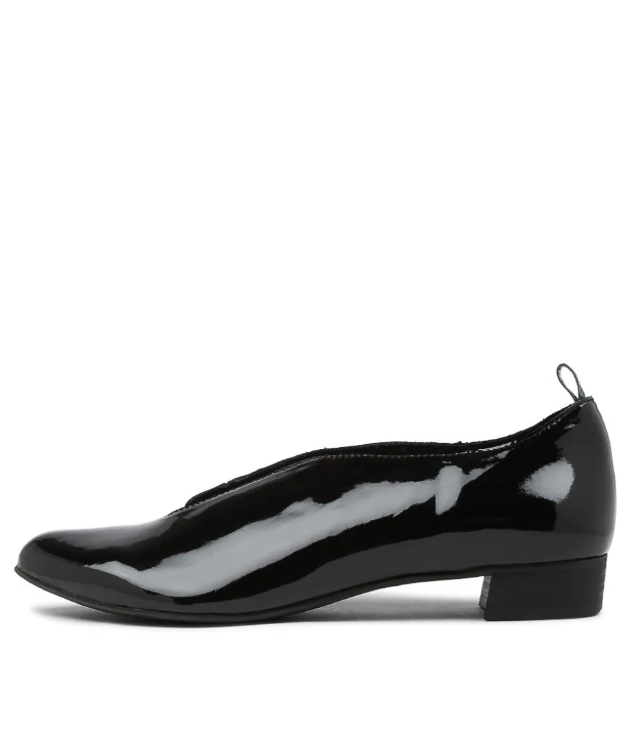 Esker Black Patent Leather Flat Shoes