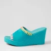 Esmey Aqua Bright Suede Sandals