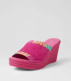 Esmey Fuchsia Bright Suede Sandals