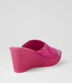 Esmey Fuchsia Bright Suede Sandals