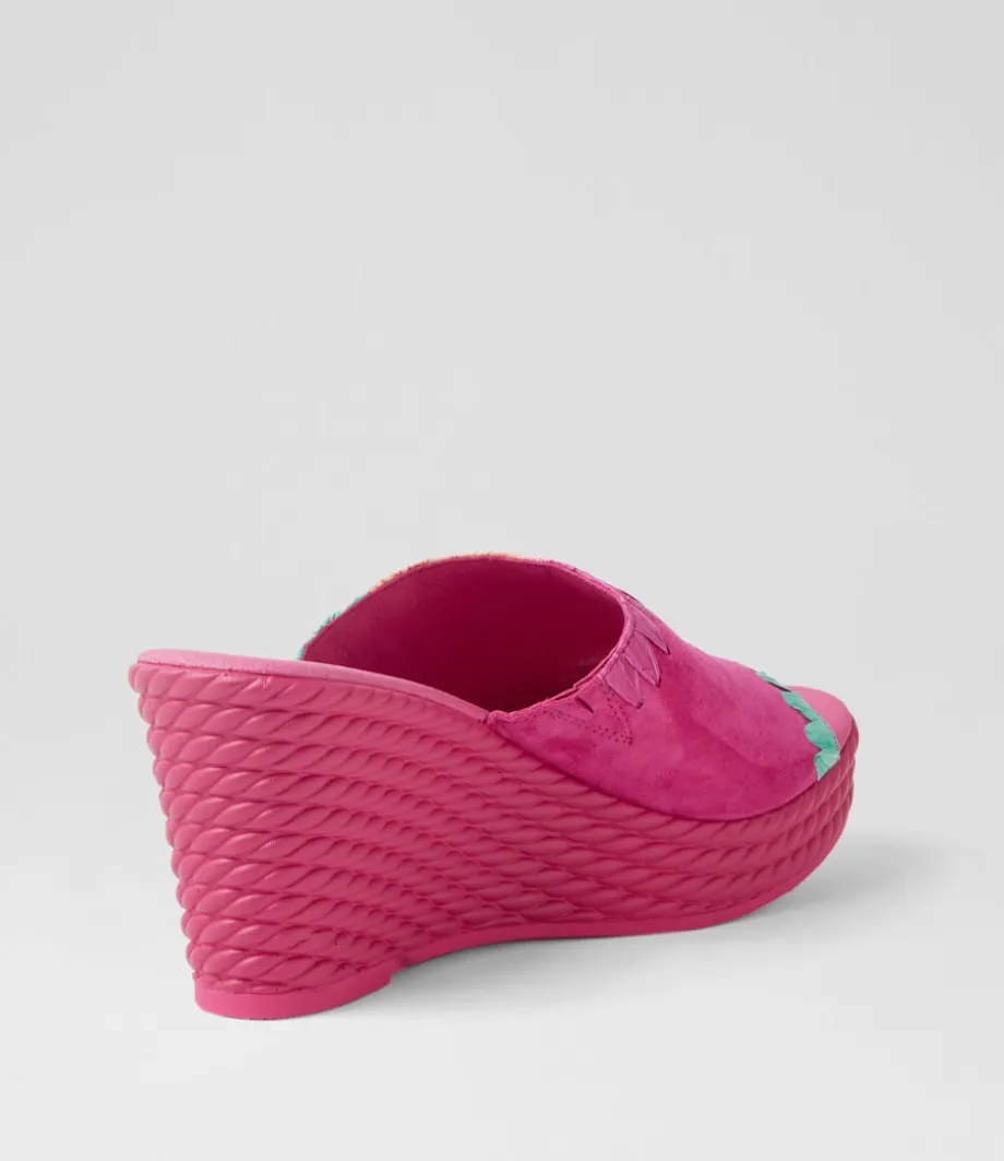 Esmey Fuchsia Bright Suede Sandals