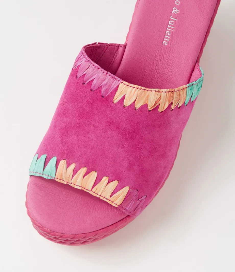 Esmey Fuchsia Bright Suede Sandals