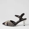 Eugenie Black Satin Heels