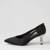 Eunicee Black Satin Heels