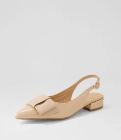 Evenning Nude Patent Leather Flat Shoes