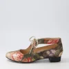 Ewing Vintage Metal Floral Leather Flat Shoes