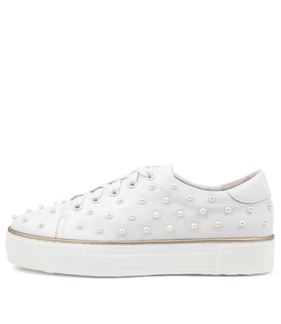 Faif White Leather Sneakers