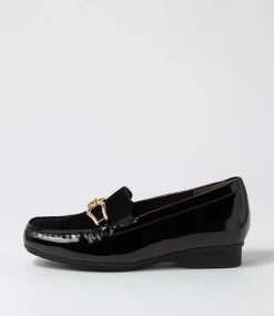 Fena Xf Black Patent Suede Loafers
