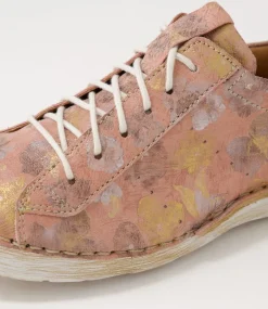 Fergey 56 Pink Multi Leather Lace Up Flats