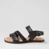 Fico Schwarz Leather Sandals
