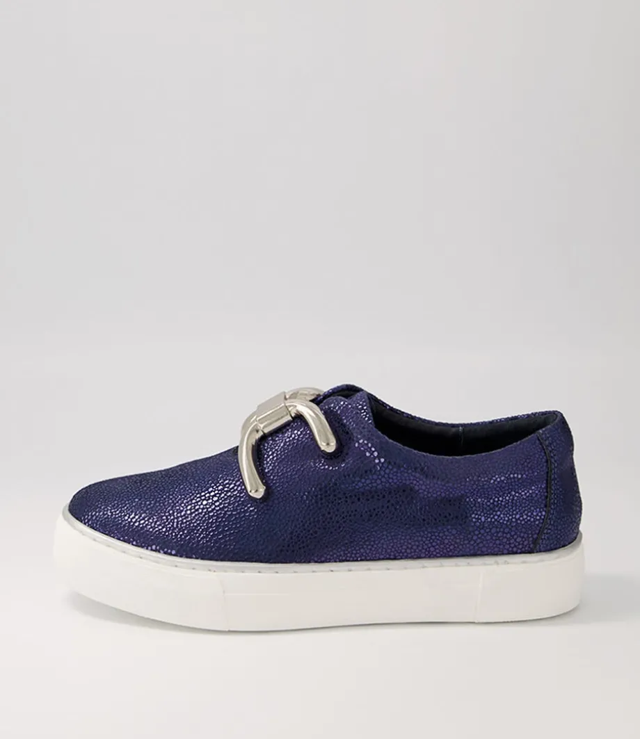 Filpy Navy Speckle Leather Sneakers