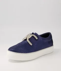 Filpy Navy Speckle Leather Sneakers