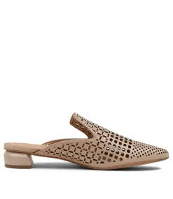 Flan Nude Leather Mules
