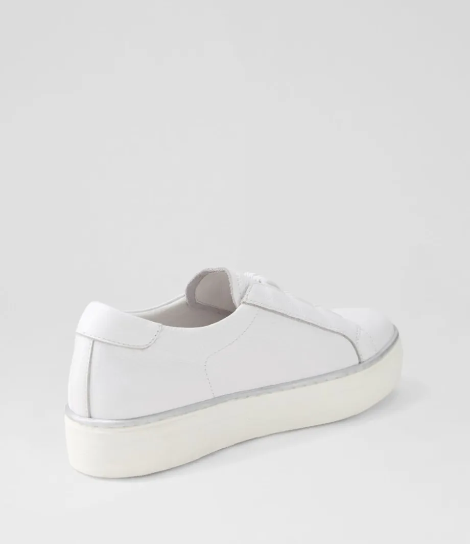 Fletary White Leather Sneakers