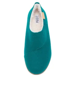 Fliss Xw Teal Fabric Slippers