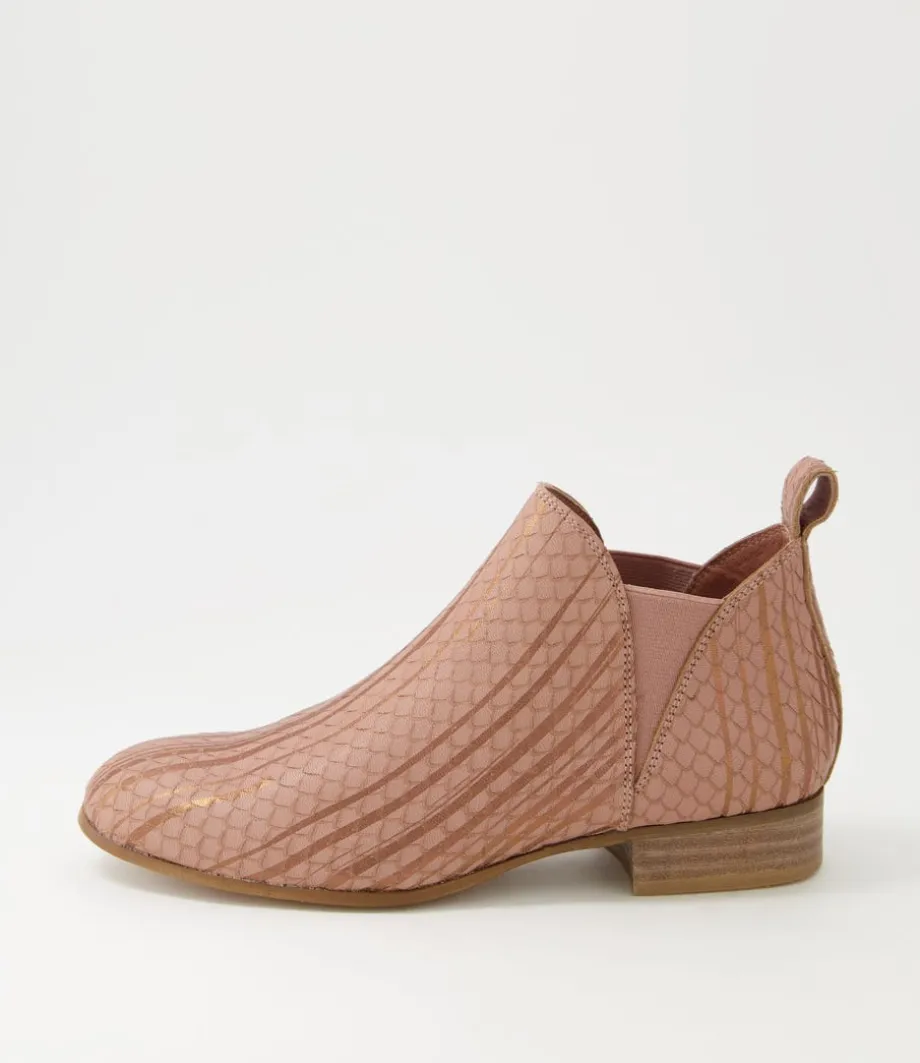 Foe Blush Metallic Cut Leather Chelsea Boots