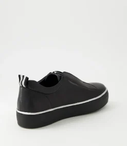 Fredie Black Silver Leather Sneakers