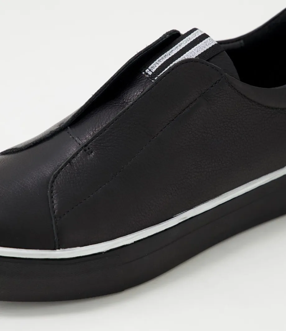 Fredie Black Silver Leather Sneakers