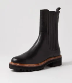 Fryser Black Tumble Leather Ankle Boots