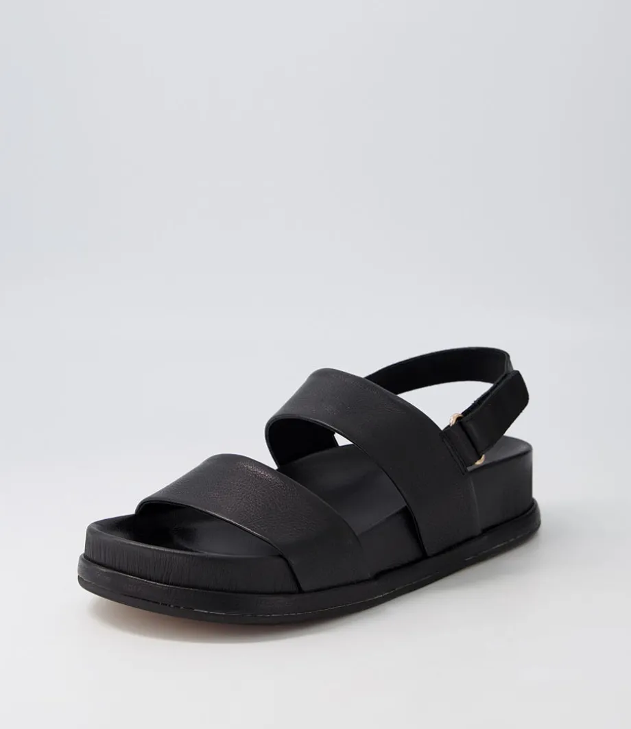 Gabisse Black Leather Sandals