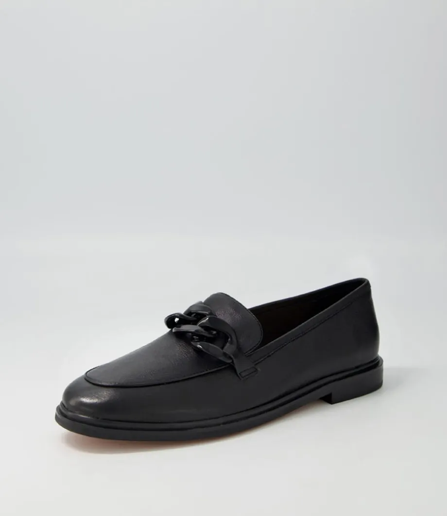Gapril Black Leather Loafers