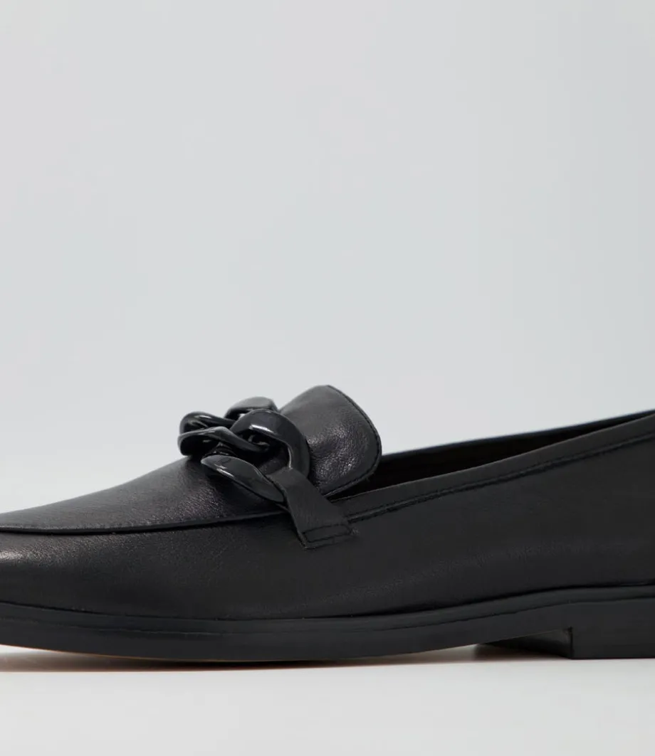 Gapril Black Leather Loafers