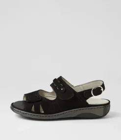 Garda 4 Schwarz Suede Sandals