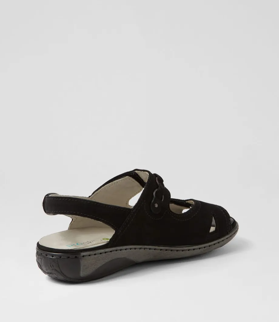 Garda 4 Schwarz Suede Sandals