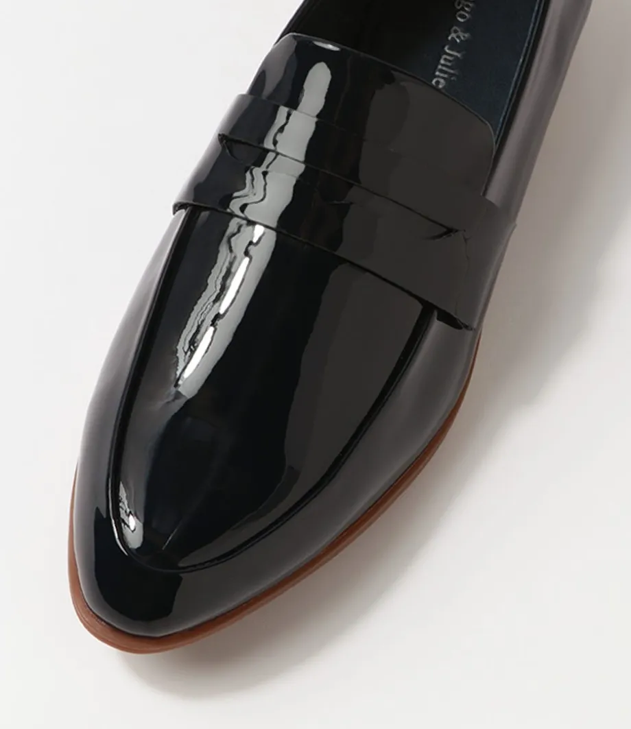 Gebeze Navy Patent Leather Loafers