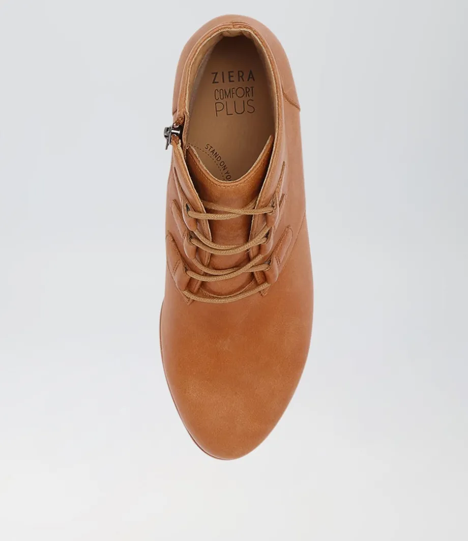George W Tan Leather Lace Up Boots