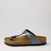 Gizeh Metallic Black Birkoflor Sandals