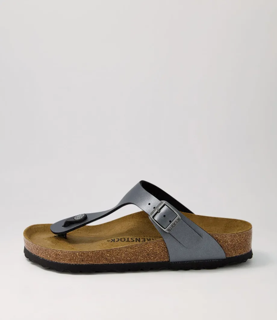 Gizeh Metallic Black Birkoflor Sandals